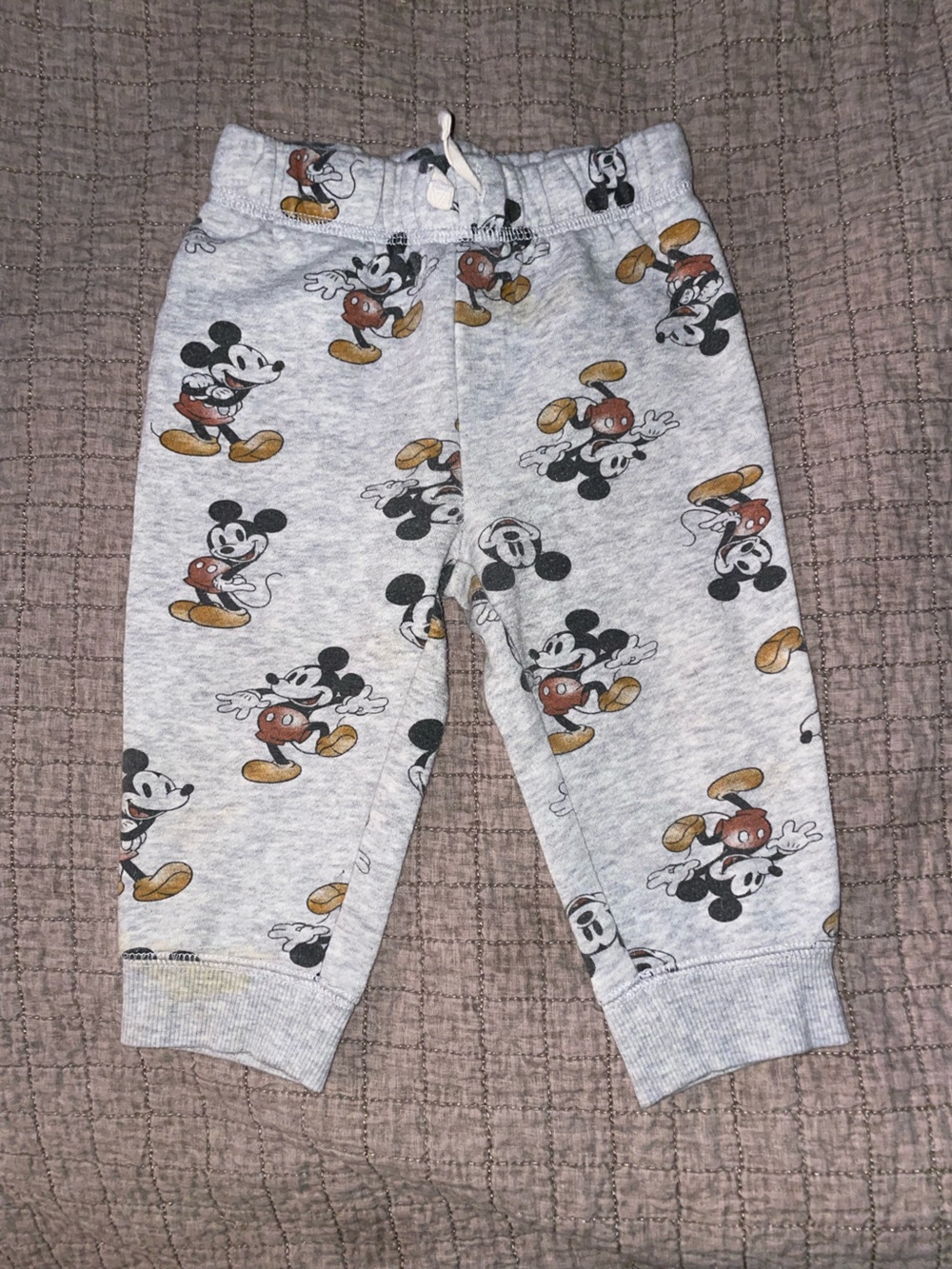 Disney Gray Mickey Mouse Fleece Baby Pants